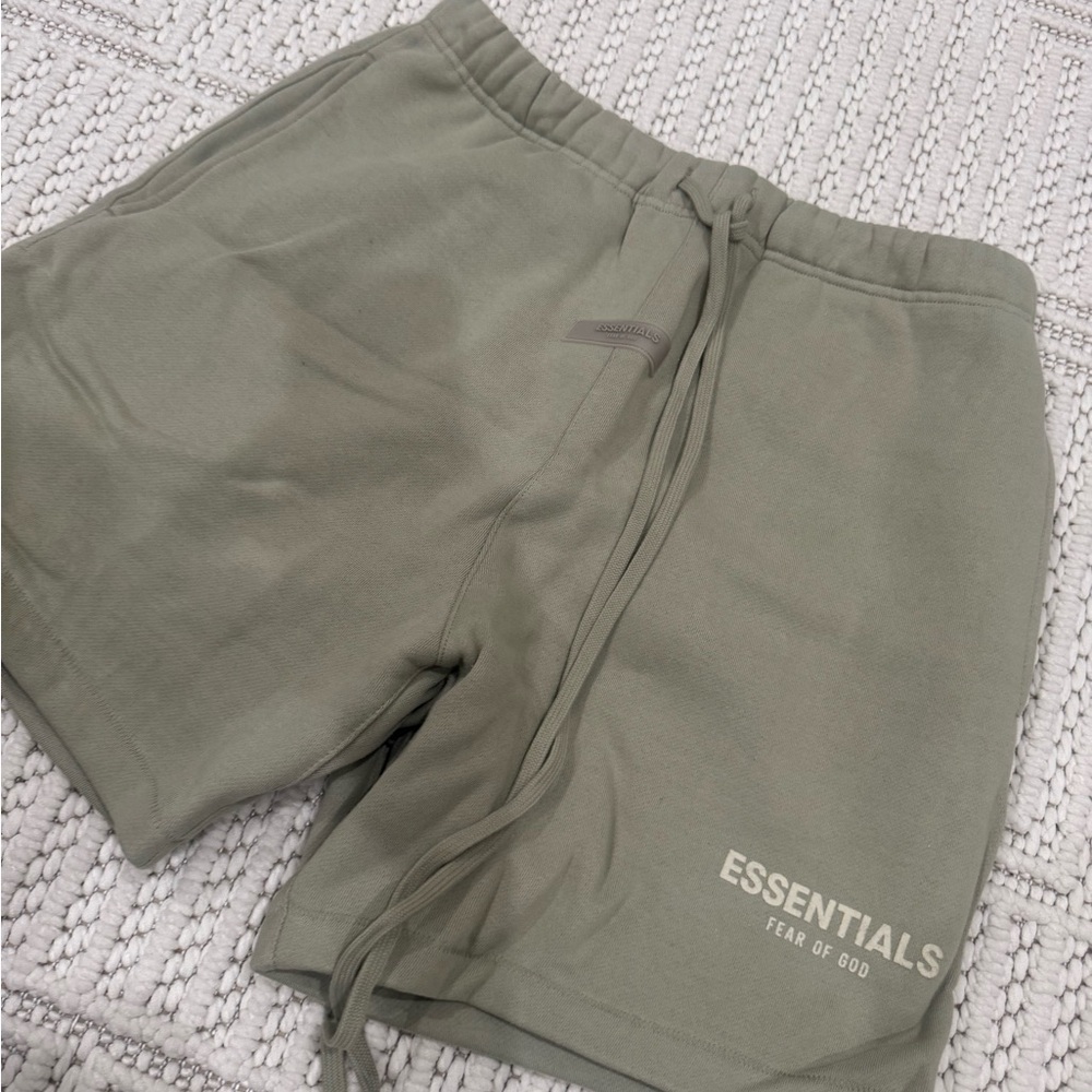 Fear of God Essentials Sage Green Athletic Shorts